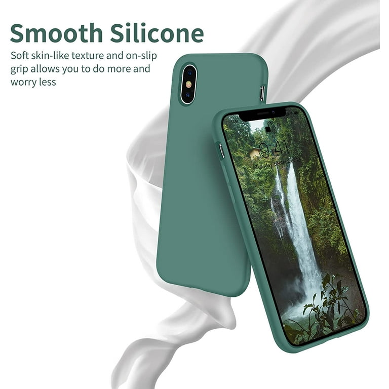 Discrepantie ouder Van hen iPhone X Case,Ultra Slim Fit iPhone Xs Case Liquid Silicone iPhone 10 Case  with Full Body Protection Anti-Scratch Shockproof Bumper,Soft Microfiber  Lining 5.8 inch, (Pine Green) - Walmart.com