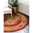 thumbnail image 1 of Unique Loom 3122479 Tapis Rond Arsaces 8 x 8 Pi, Rouge, 1 of 5