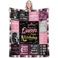thumbnail image 1 of LHSHID Unique Happy Birthday Fleece Throw Blanket Funny Women's Birthday Decorations Gifts Best Queen Birthday Gfit Ideas for Mom Wife Sister Friends Female 30"x40", 1 of 6