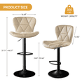 thumbnail image 3 of ClinQ Swivel Adjustable Bar Stools Set of 3, PU Leather Counter Height Bar Chairs with 360° Swivel, Hydraulic Lift, Footrest, Camel, 3 of 6