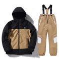 thumbnail image 6 of Xdegoge Kids 2 Piece Set Snow Suits for Boys Girls Color Block Zip Up Padded Jackets Waterproof Windproof Insulated Winter Thick Ski Bibs Overalls Snowboarding Snowsuits 3 Years, 6 of 9