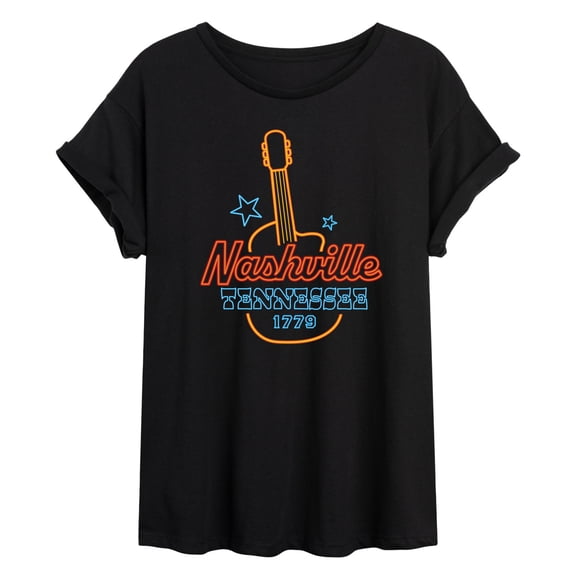 Instant Message - Nashville Neon Sign Oversized Graphic T-Shirt