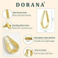 thumbnail image 4 of DORANA 18K Gold Plated Hoop Earrings for Women Hypoallergenic S925 Sterling Silver Earrings Big Hoops Wedding Birthday Valentines Day Jewelry Gifts Teen Girlfriend Wife Mom Bride Daughter Age Ideas, 4 of 6