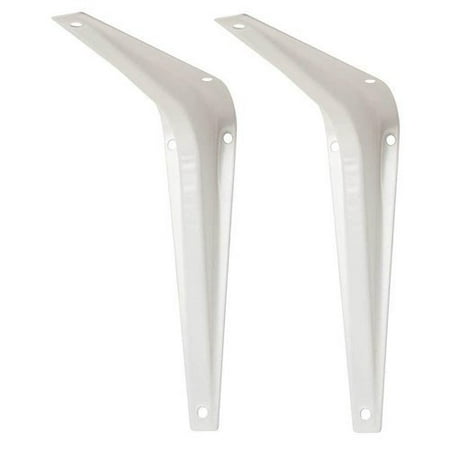 Wideskall® Metal 3" x 4" inch Wall Corner Angle Shelving Shelf Brackets, White, Pack of 2