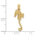 thumbnail image 3 of FJC Finejewelers 14k Yellow Gold 3d Seahorse Thin Tail Charm, 3 of 4