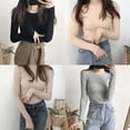 thumbnail image 4 of Ladies Women Knit Neck Long Sleeve Knitted Jumper Sweater Top, 4 of 8