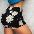 thumbnail image 4 of Balery Daisies Flowers Pantalones cortos de entrenamiento estampados para mujer, sin costuras, ajustados, para gimnasio, yoga, correr, deportes, ejercicio activo, fitness.-XX-Large, 4 of 8