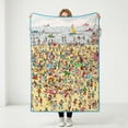 thumbnail image 2 of Manta de forro polar Silver Buffalo Where's Waldo Beach, 114 x 152 cm, 2 of 3