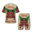 thumbnail image 1 of Fotbe Christmas Vintage Red Truck Pijama Estampada de 2 Piezas para Niños – Ropa de Dormir de Manga Corta Cómoda para Niños y Niñas, Camiseta y Shorts de Algodón-Large, 1 of 6