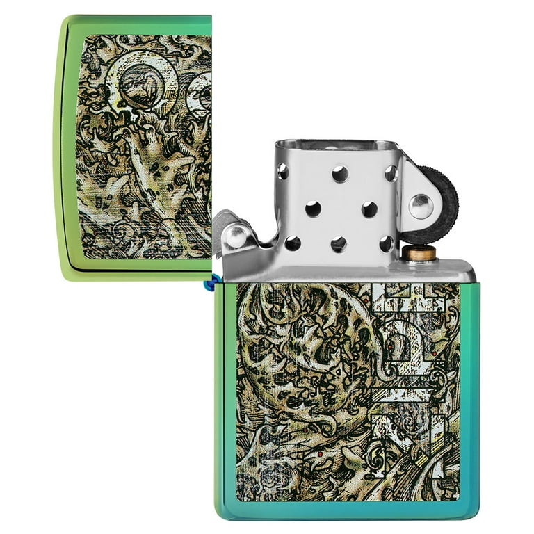 Zippo Distressed Filigree Design High Polish Teal Pocket Zippo Distressed Filigree Design High Polish Teal Pocket
