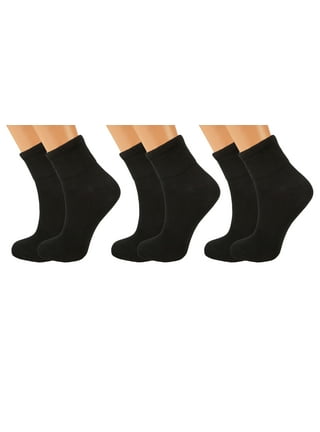 Loose Fit Stays Up - 3 Pack - Mens Womens Wide So Black / Ankle - XL: Men's  15.5-19 