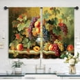 thumbnail image 2 of Grape Peach Fruit Kitchen Curtains 27.5W x 39L Inch Food Vintage Farmhouse Rustic Retro Rod Pocket Short Small Window Treatment Drapes Decor 2 Panels, 2 of 6