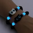 thumbnail image 4 of Pulsera de cuentas de gatito novedoso para hombres y mujeres, pulsera de gato fluorescente de noche luminosa que brilla en la oscuridad, regalo de Halloween, 4 of 5