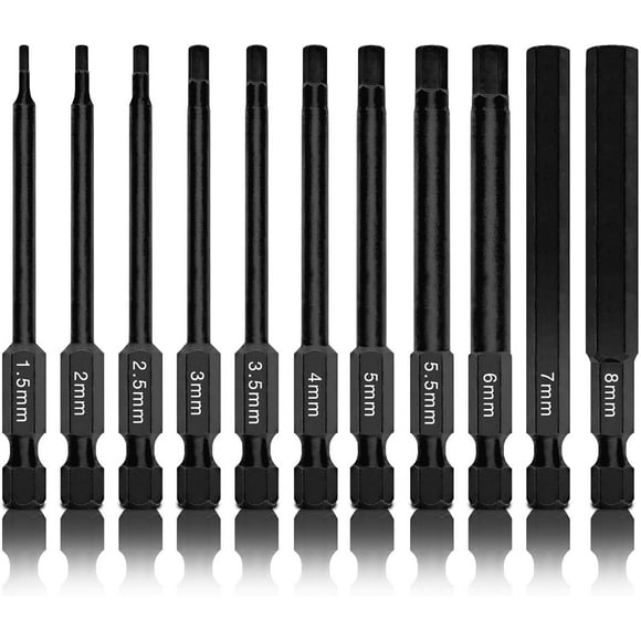 Juego de brocas Hex Allen Power NEIKO 01148A, 11 piezas, 1,5-8 mm