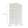 thumbnail image 2 of Miumaeov 5-Drawer Metal Storage Cabinet Movable File Cabinet with Wheels for Living Room Office Study  16" D x 11" W x 27" H, 2 of 12