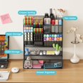 thumbnail image 4 of Pen Holder For Desk Organizer With Drawer, Black, 4 of 7