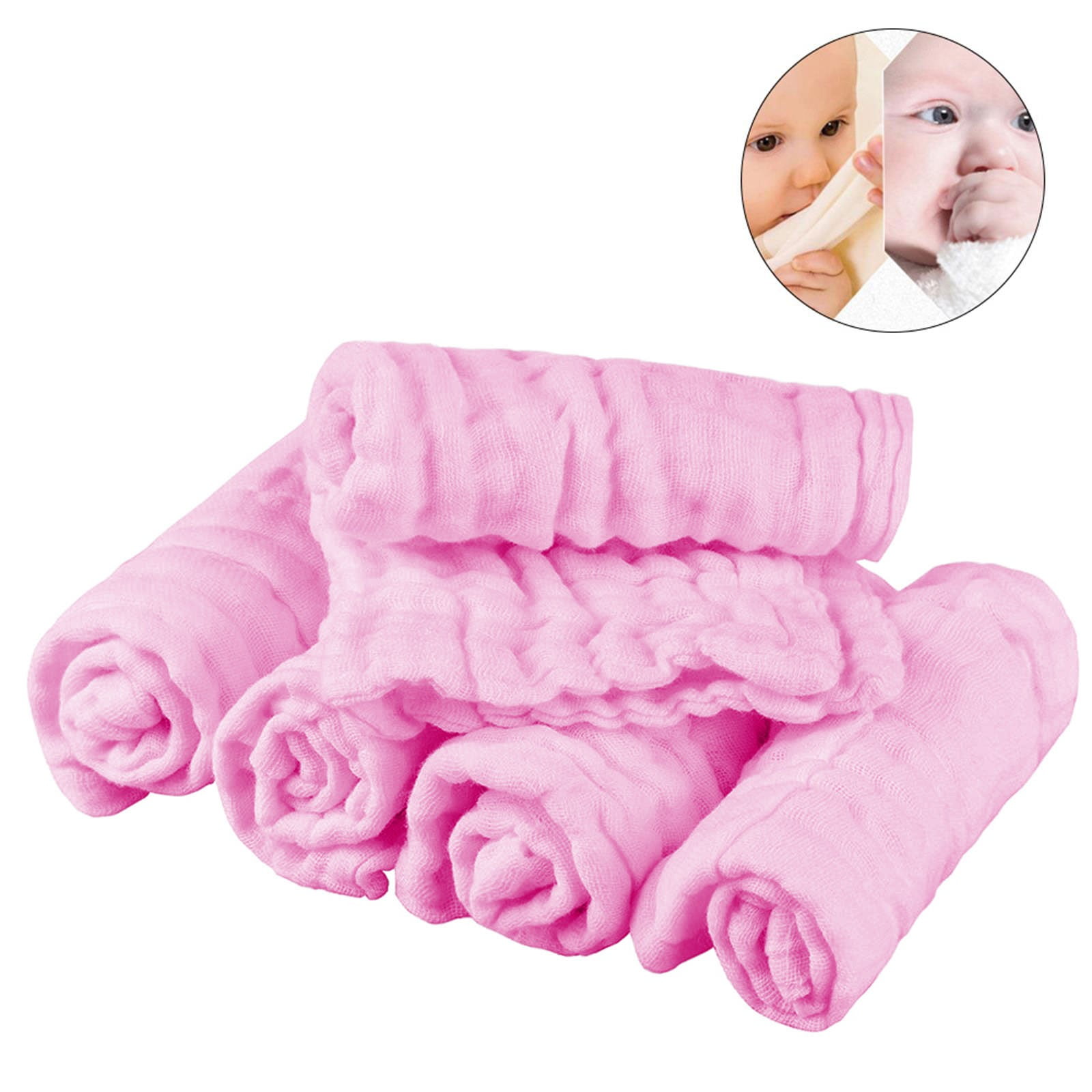 Clearance WOAHU Gauze handkerchief,A six-layer all-cotton gauze square towel,Organic cotton baby wet wipes, soft newborn baby face towels, natural baby cotton towels