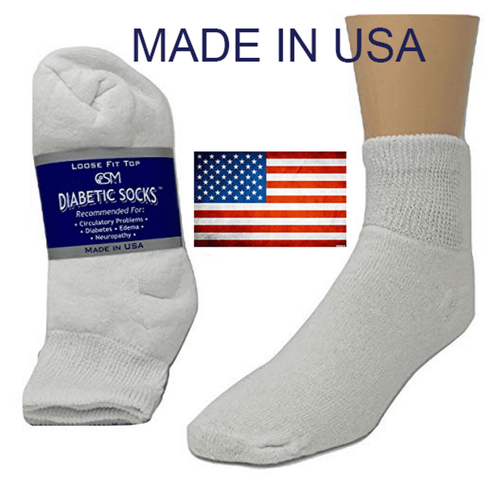 Creswell Sock Mills Creswell 12 Pairs White Diabetic Ankle Socks 10 13 Size Made In U S A