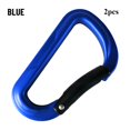 thumbnail image 1 of 2Pcs High Quality Multicolor Aluminium Safety Equipment Alloy Carabiner Buckle Keychain Climbing Button Camping Hiking Hook BLUE, 1 of 1