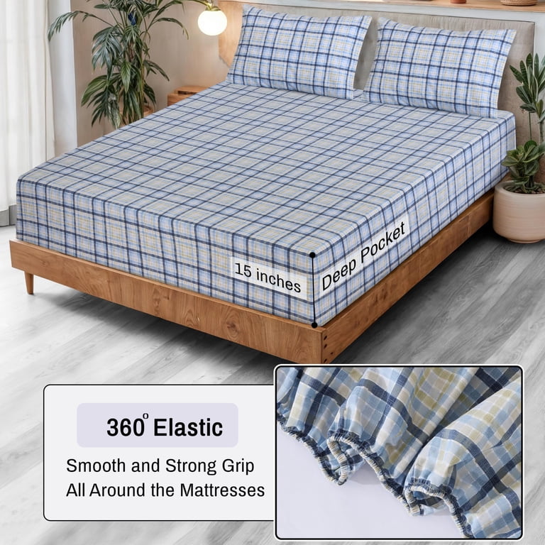 Alaskan King Fitted Sheet – 108x108 Inches, 400 Thread Count Egyptian Cotton, 15" Deep Pocket – Ultra Soft & Breathable