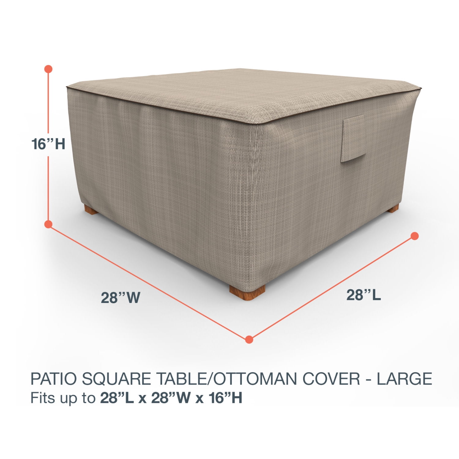 Budge Large Black Ivory Patio Table/Ottoman Cover, StormBlock™ Mojave