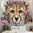thumbnail image 2 of Orinice Cheetah Flowers Artist Tapestry Wall Hanging Unique Style Graphic Tapestries Home Wall Decor Art for Living Room Bedroom Apartment Farmhouse Dorm Wall Art Tapestry Wall Hanging 50x40inch, 2 of 6