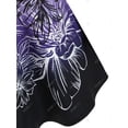 thumbnail image 4 of Más el tamaño de la manga de encaje floral Ombre Imprimir Tee Rosegal Mangas largas de talla grande, 4 of 5