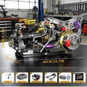 V8 Engine Model Kit That Works, 1394 PCS Advanced Collectible Engine Building Block Sets with Lights & Spray