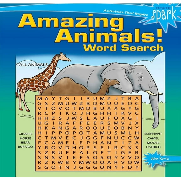 Dover Kids Activity Books: Animals Spark: Amazing Animals! Word Search, (Paperback)