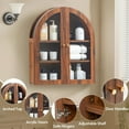 thumbnail image 3 of Wall Bathroom Cabinet with Glass Doors, Wood Medicine Cabinet with Adjustable Shelf, Arched Hanging Cabinet for Bathroom, Livingroom, Kitchen (Walnut), 3 of 9
