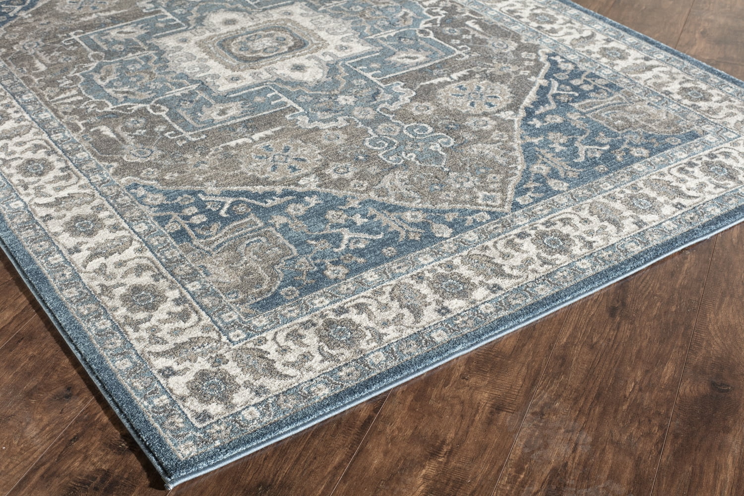 Rugs America Estelle Collection grey Blue ET550A Transitional Oriental Area Rug 5'3" x 7'6"