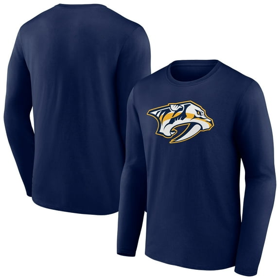 Men's Navy Nashville Predators Primary Logo Team Long Sleeve T-Shirt