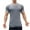 Grey, variant on Bcfgryg Men's Solid Color Stripe Stretch Sports T Shirt Sports Semi Tight Fitness Short Sleeve Men T-shirts