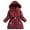 Red, variant on Gyujnb Girls Hooded Down Jacket & Mid-length Padded Coat for Girls,Windproof Winter Warm Thick Soft Cold Weather-Protective Jacket,Size:5-6 Years