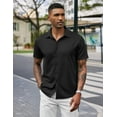 thumbnail image 4 of COOFANDY Men's Short Sleeve Wrinkle Free Dress Shirts Lightweight Stretch Shirts, 4 of 5