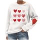 thumbnail image 3 of RKSTN Women's Valentine's Day Sweatshirts Oversized Crewneck Valentines Heart Graphic Print Hoodless Sweatshirt Womens Casual Plus Size Round Neck Loose Comfy Sweatshirt Fall Spring Clothes, 3 of 6