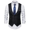 thumbnail image 1 of British Style Summer Formal Suit Vest for Men Slim Fit Solid Design Large Sweetheart Neckline, 1 of 7