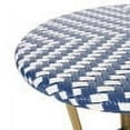 thumbnail image 4 of GDF Studio Deshler Outdoor Aluminum and Wicker French Bistro Table, Navy Blue, White, and Bamboo Finish, 4 of 7