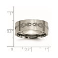 thumbnail image 6 of Titanium Brushed Laser Design 8mm Flat Band, 6 of 7