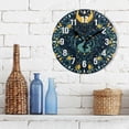 thumbnail image 3 of Yayeee 10" Wall Clock Battery Operated Quartz Round Silent Non-Ticking Home Decor, Green Dragon Flowers, 3 of 6