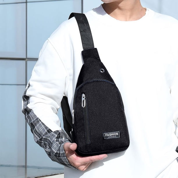 Fashionable Embroidery Shoulder Crossbody Bag Large Capacity Watertight Backpack With Data Hole