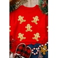 thumbnail image 3 of Women's Red Gingerbread Print Christmas Pullover Sweatshirt - Cozy Festive Top | [ZhiHiMeRi] | (US 20-22)2XL, 3 of 6