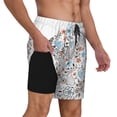 thumbnail image 2 of Kdxio Floral With Rabbits Print Men'S Swim Trunks With Compression Liner 7 Inch Inseam Quick Dry Swim Shorts, 2 of 7