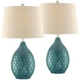 thumbnail image 2 of 360 Lighting Kate 24 3/4" High Farmhouse Rustic Modern Table Lamps Set of 2 Sea Foam Ceramic Living Room Bedroom (Colors May Vary), 2 of 9