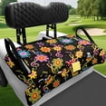 thumbnail image 4 of Uourmeti Golf Cart Seat 4 Pockets with Pockets, Compatible with Club Car Golf Cart Golf Carts Golf Cart Seat Covers(Floral Musical Note Pattern), 4 of 8