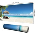 thumbnail image 2 of Gaming Mouse Pad Beach Pattern XXL XL Large Mouse Pad Mat Long Extended Mousepad Desk Pad Non-Slip Rubber Mice Pads Stitched Edges Thin Pad (31.5x11.8x0.12 Inch)- Tropical Palm Sea and Beach, 2 of 6