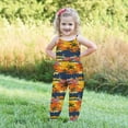 thumbnail image 4 of Odeerbi 1-6 Years Kids Girls Summer Hawaiian Jumpsuit Beach Tropical Print Camisole Romper Casual Breathable Comfortable Overalls Strap Bib Overall Pants Playsuit, 4 of 5