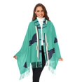 thumbnail image 3 of FORMRS Womens Scarf Winter Soft Long Big Warm Shawls Wrap Tassel Scarves, Green Cat, 3 of 9
