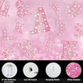 thumbnail image 3 of WE Pink Light Up Letters, Glitter Alphabet Letter Sign Pink LED Marquee Letter Lights Battery Powered for Night Light Girls Bedroom ，Birthday Party, 3 of 4