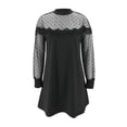 thumbnail image 3 of Seyurigaoka Women Long Sleeve Dress, Lace Stitching, Polka Dot Sexy Clothing, 3 of 10